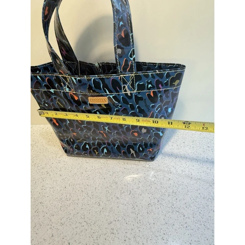 Consuela Grab N Go Mini Tote Purse Leopard Print Vinyl Double Handle Bag NWT